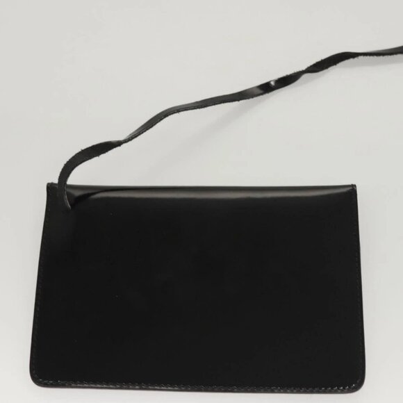 Salvatore Ferragamo Hand Bag Enamel Black Auth - Picture 6 of 16